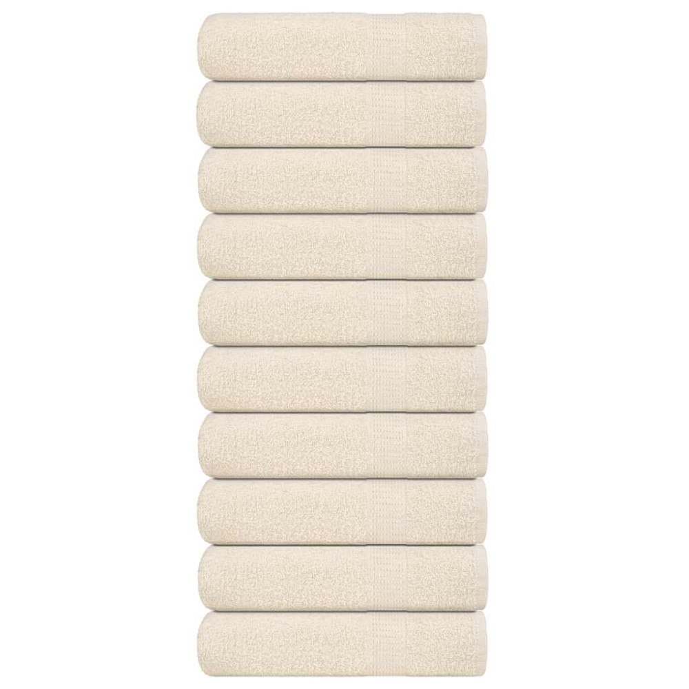 vidaXL Duschhanddukar 10 st gräddvit 70x140 cm 360 gsm 100% bomull