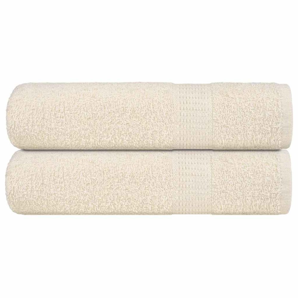 vidaXL Badlakan 2 st gräddvit 100x150 cm 360 gsm 100% bomull
