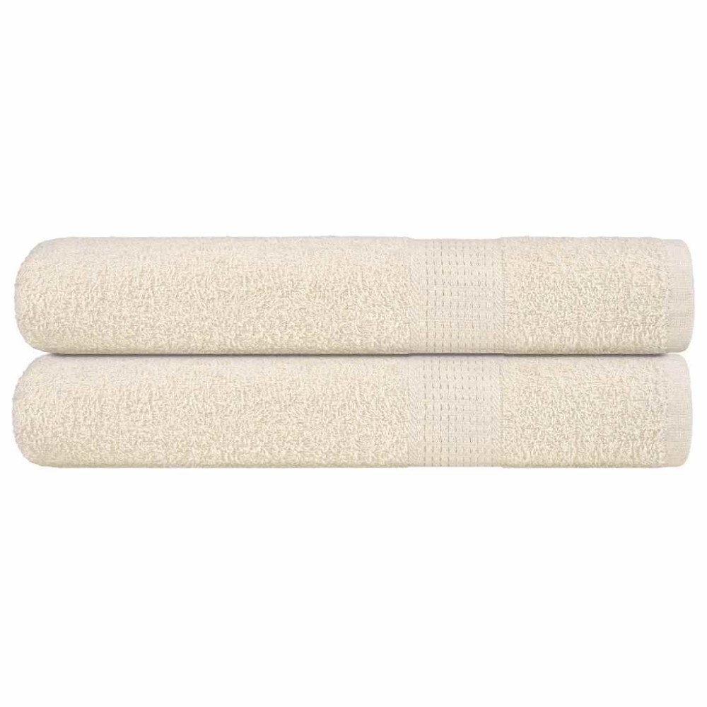 vidaXL Handdukar 2 st gräddvit 100x200 cm 360 gsm 100% bomull