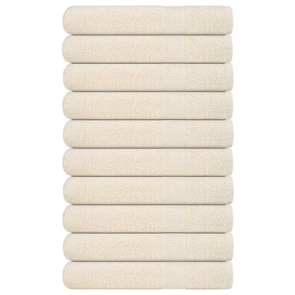 vidaXL Handdukar 10 st gräddvit 100x200 cm 360 gsm 100% bomull