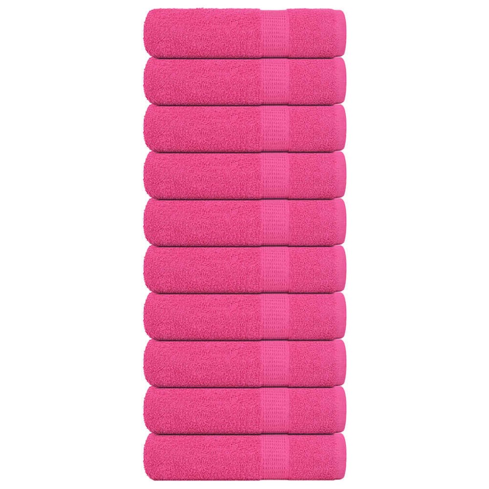 vidaXL Duschhanddukar 10 st rosa 70x140 cm 360 gsm 100% bomull