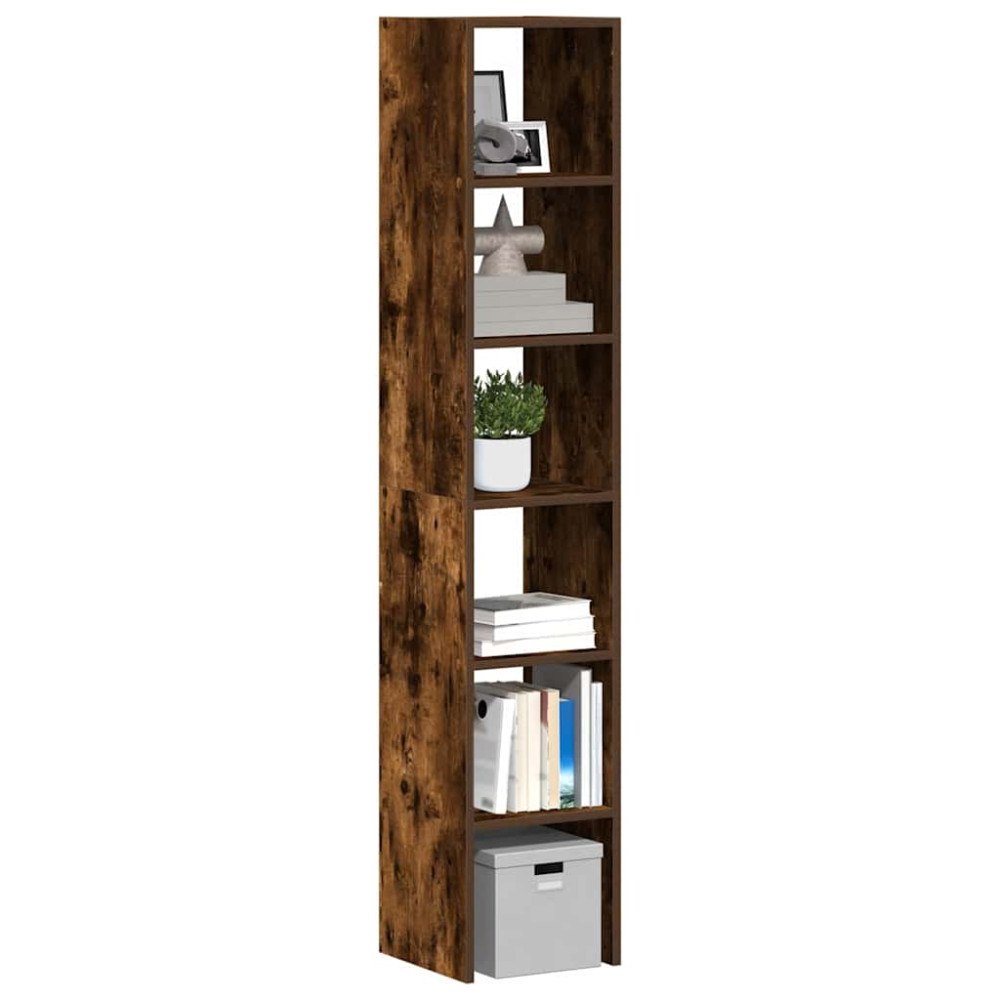 vidaXL Bokhyllor 2st stapelbar rökfärgad ek 30x30x80cm konstruerat trä