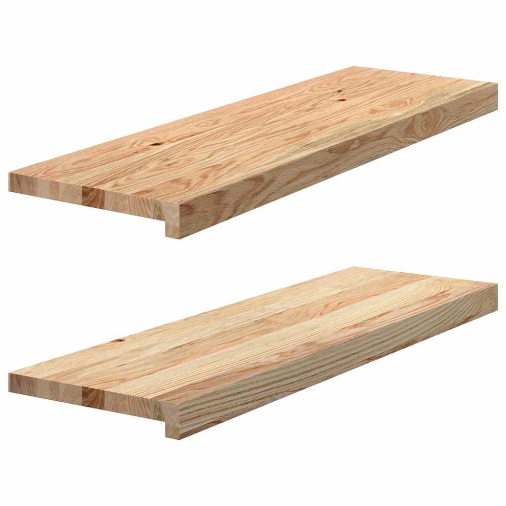 vidaXL Fönsterbänkar 2 st obehandlad 80x30x2 cm massiv ek
