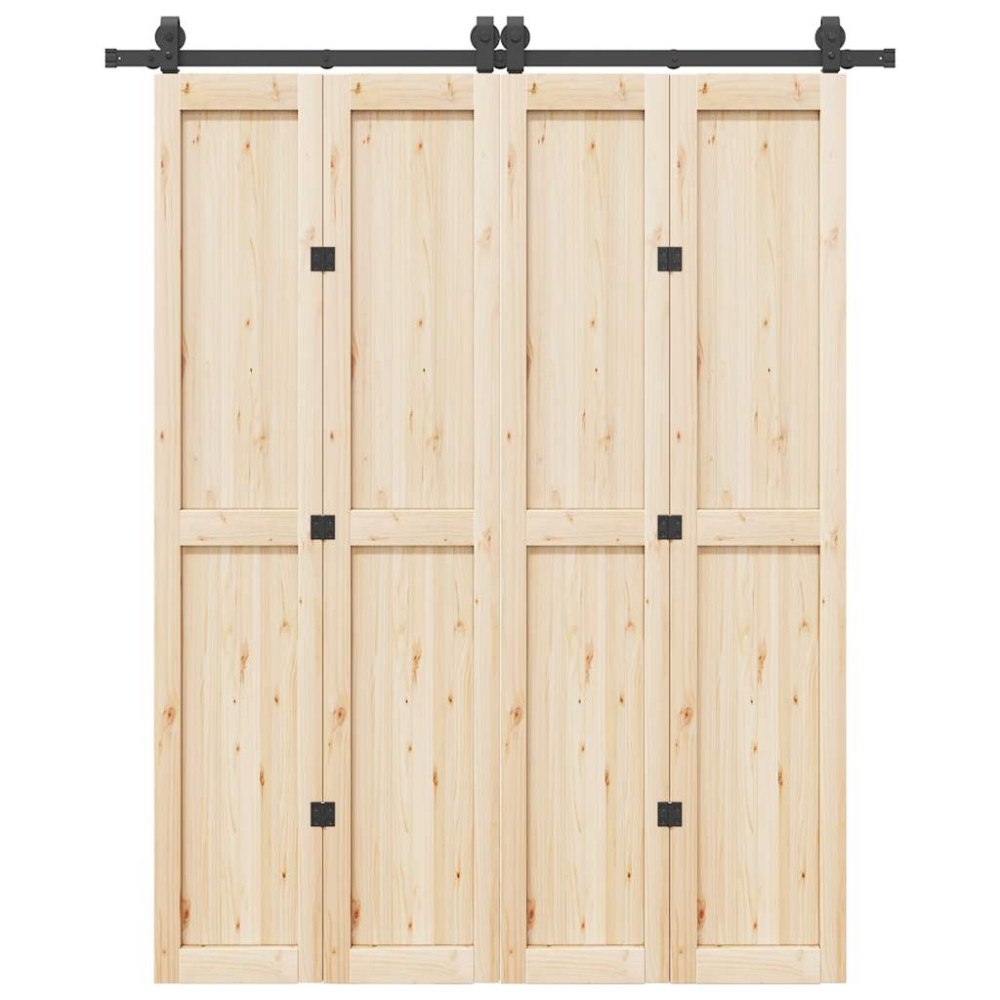 vidaXL Skjutdörrsbeslag 183 cm stål svart