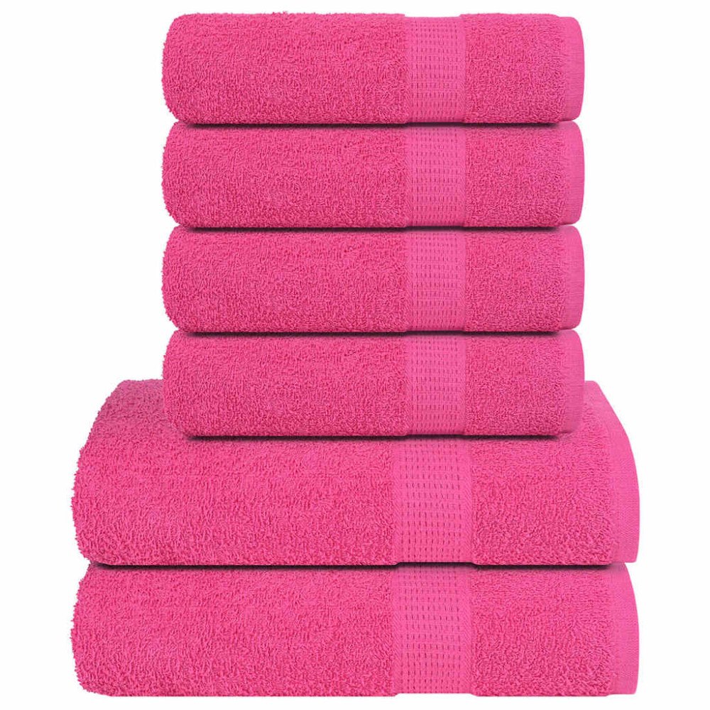 vidaXL Handdukar 6 st rosa 360 gsm 100% bomull