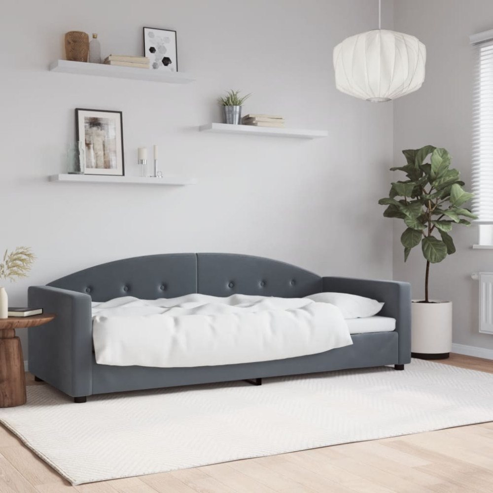 vidaXL Dagbädd mörkgrå 80x200 cm sammet