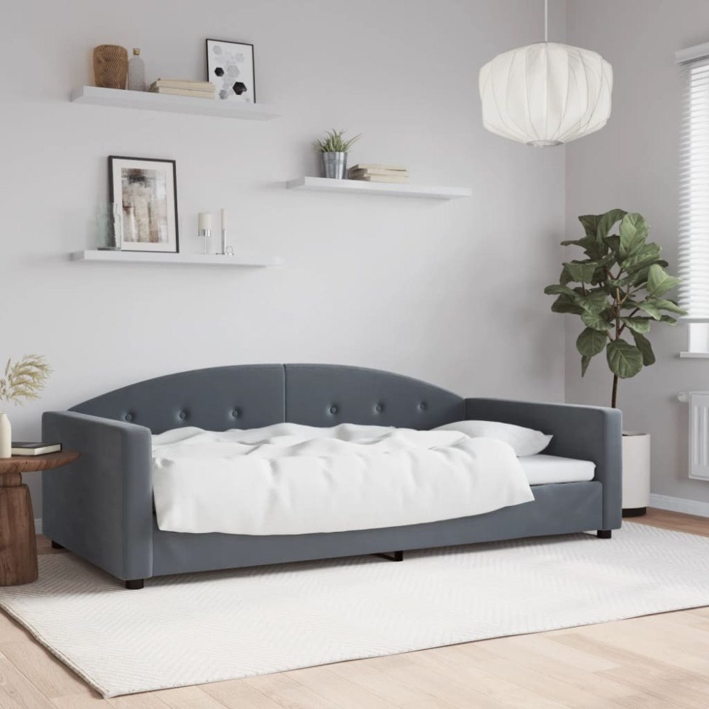 vidaXL Dagbädd mörkgrå 100x200 cm sammet