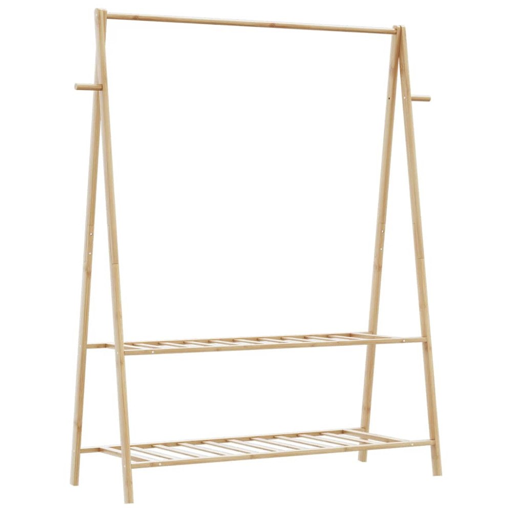 vidaXL Klädställ med hyllor 132x45,5x150,5 cm bambu