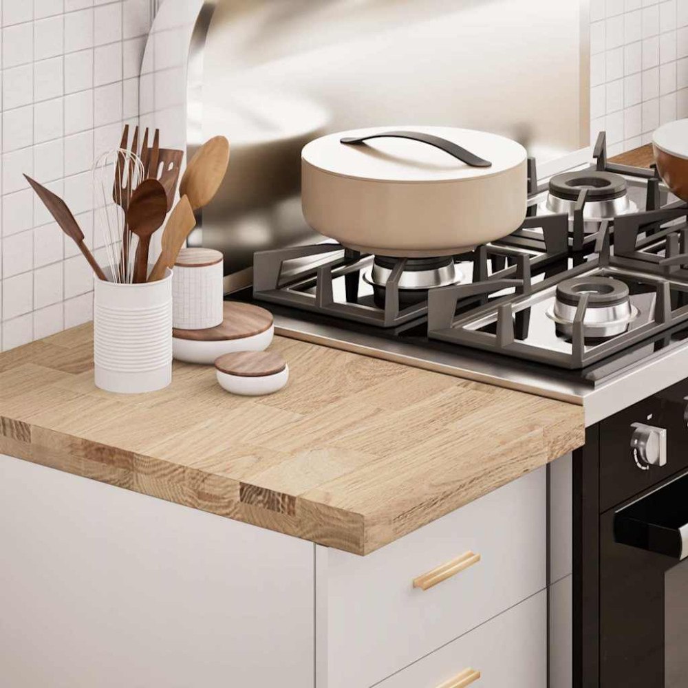 vidaXL Köksbänkskiva 40x63,5x4 cm massiv ek rektangulär