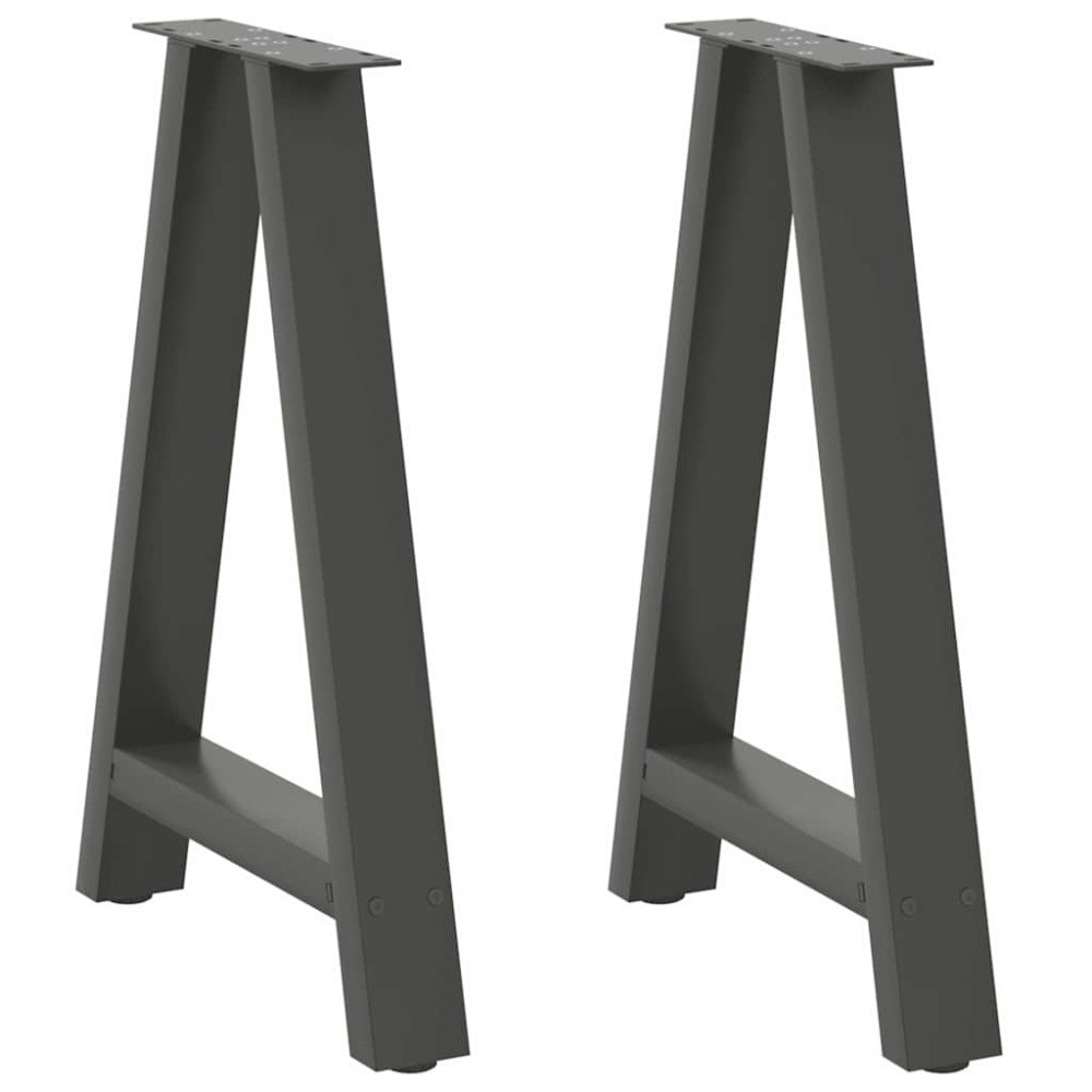 vidaXL Matbordsben A-formade 2 st antracit 60x(72-73) cm stål