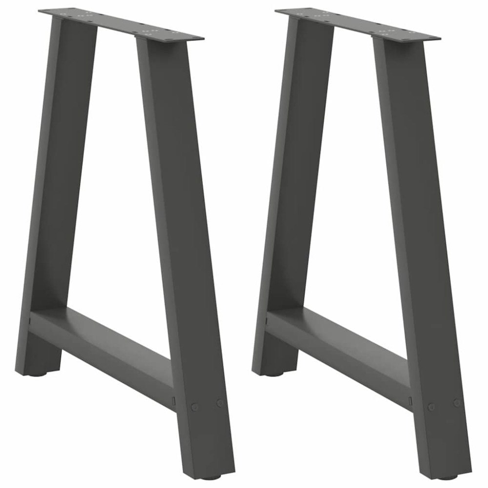 vidaXL Matbordsben A-formade 2 st antracit 80x(72-73) cm stål