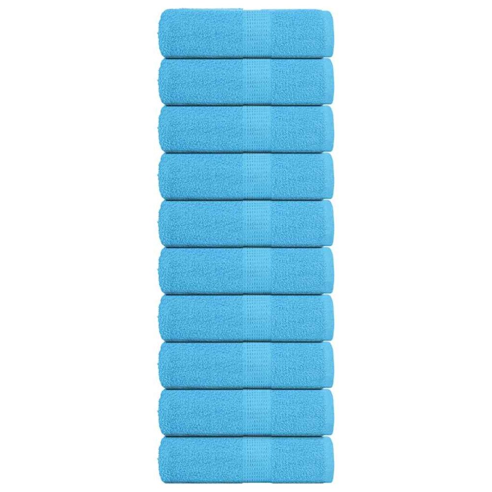 vidaXL Tvålhanddukar 10 st turkos 30x30 cm 360 gsm 100% bomull