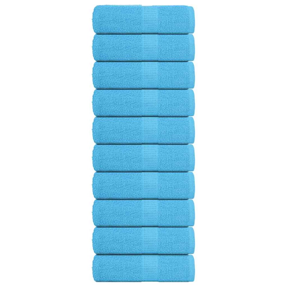 vidaXL Gästhanddukar 10 st turkos 30x50 cm 360 gsm 100% bomull