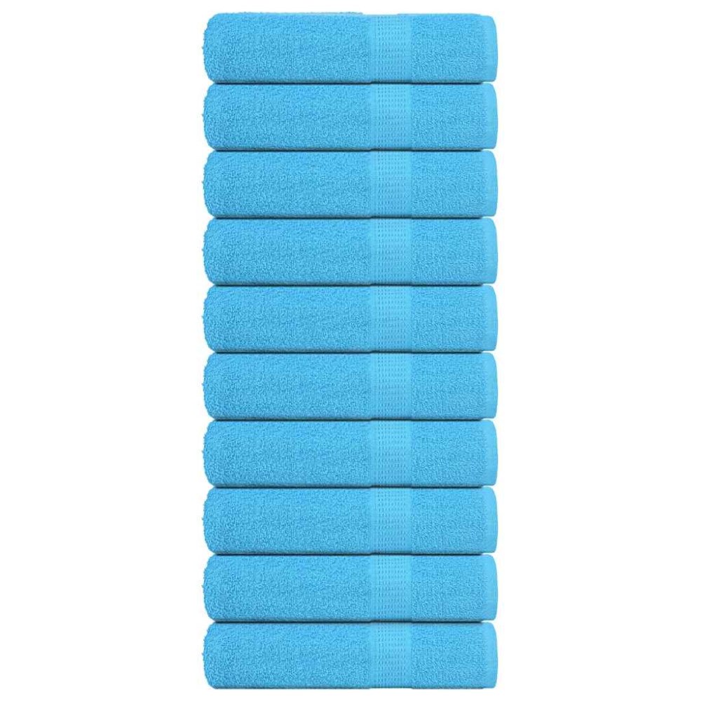 vidaXL Handdukar 10 st turkos 50x100 cm 360 gsm 100% bomull