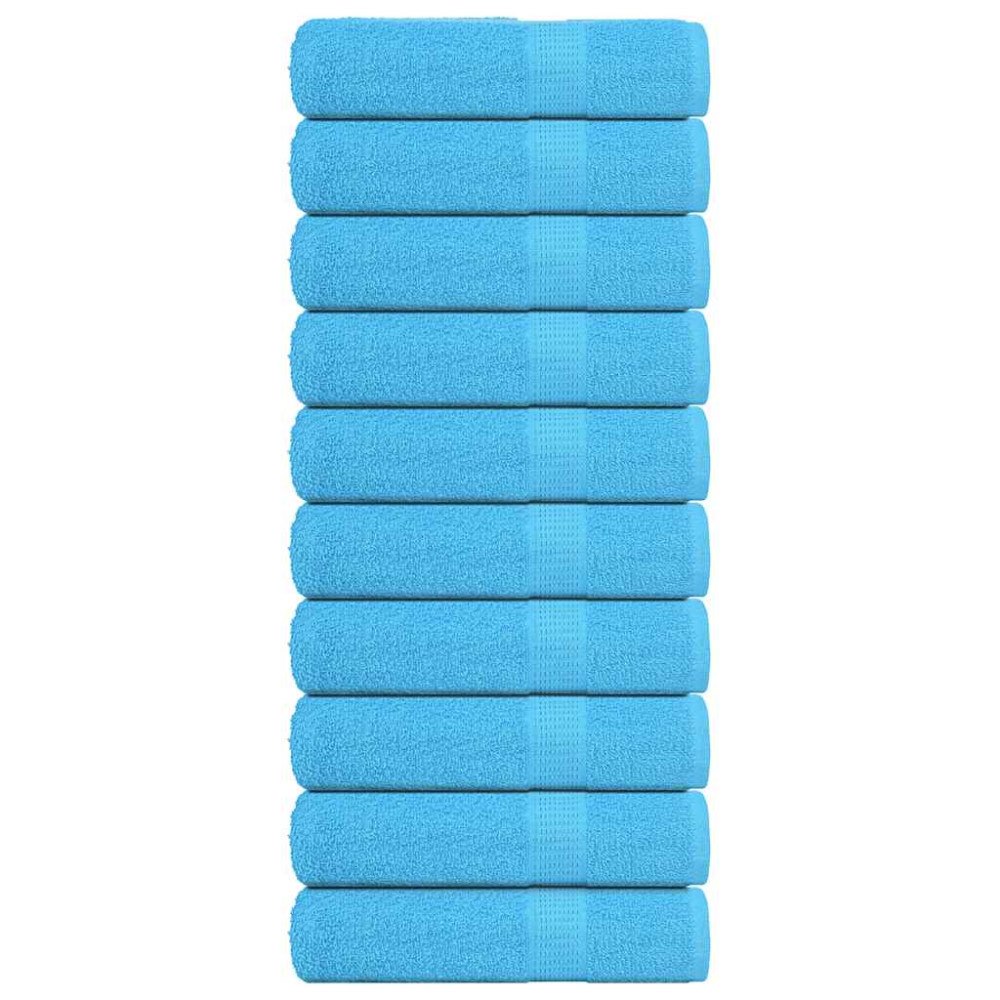 vidaXL Duschhanddukar 10 st turkos 70x140 cm 360 gsm 100% bomull