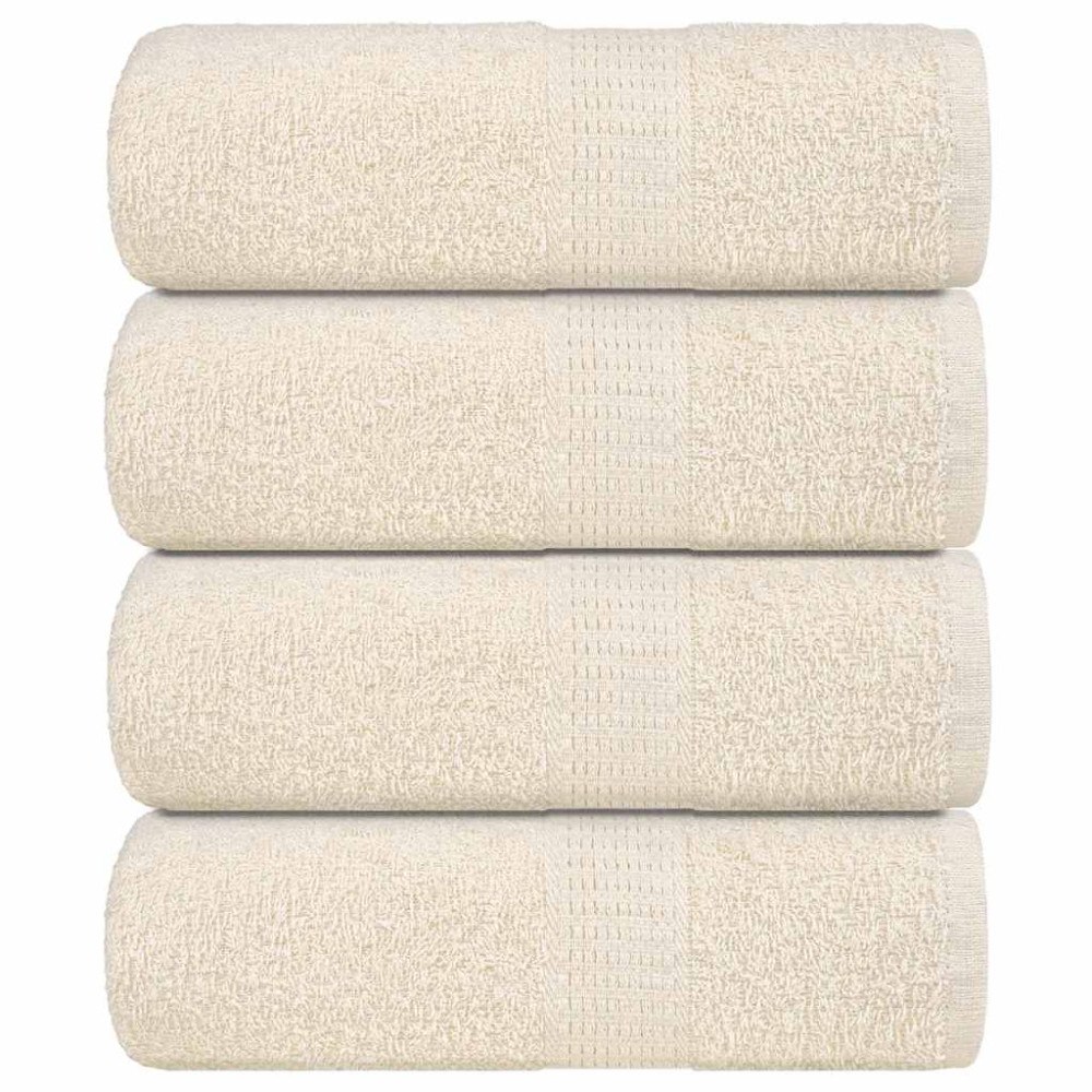 vidaXL Tvätthanddukar 4 st FROGN Krämfärgade 30x30 cm 100% bomull