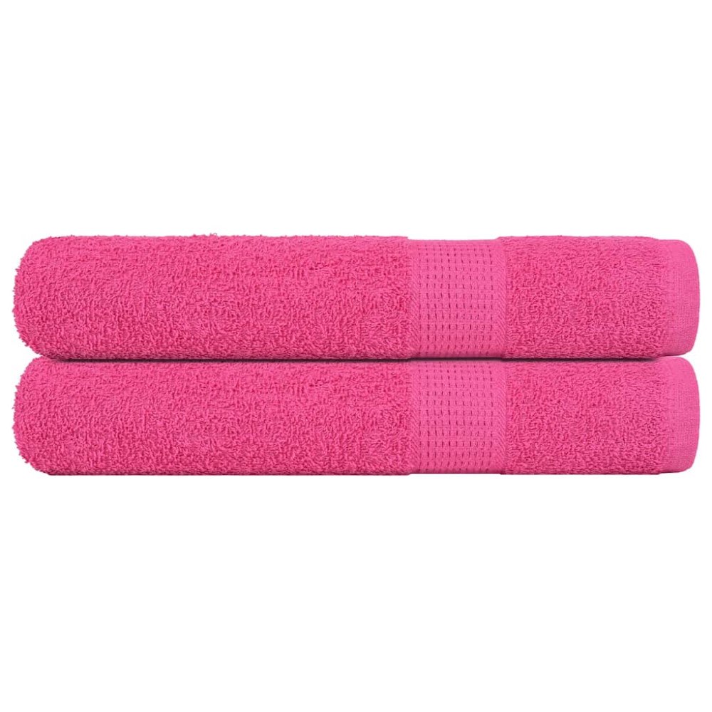 vidaXL Handdukar 2 st rosa 100x200 cm 360 gsm 100% bomull
