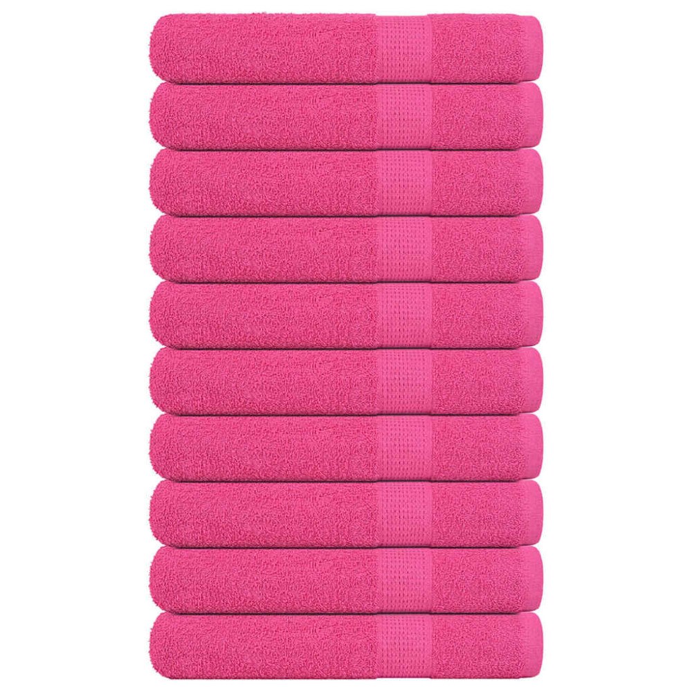 vidaXL Handdukar 10 st rosa 100x200 cm 360 gsm 100% bomull