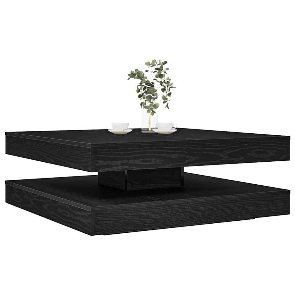 vidaXL Soffbord 360 grader vridbart svart ek 90x90x34,5 cm