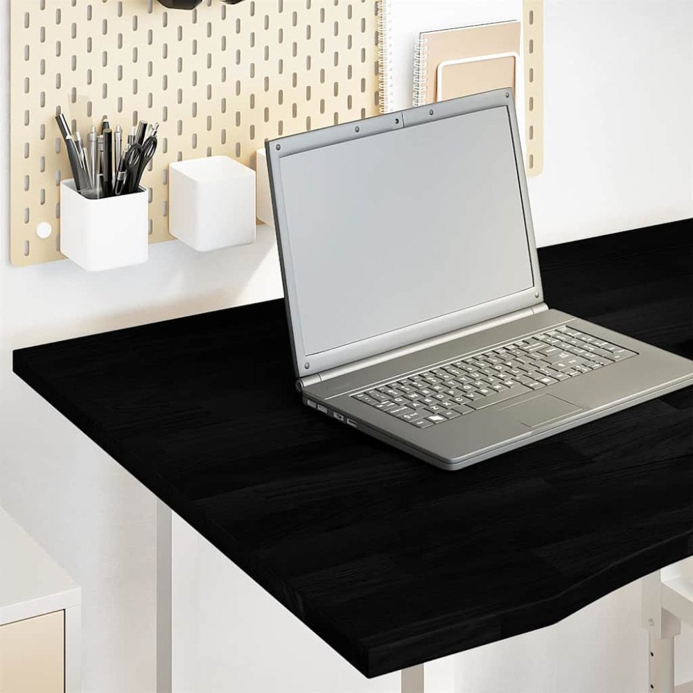 vidaXL Bordsskiva mörkbrun 100x80x2,5 cm massiv ek rektangulär