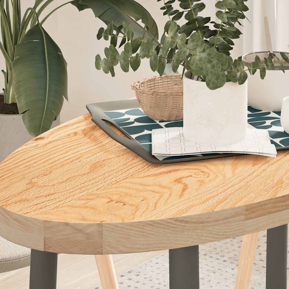 vidaXL Bordsskiva 100x50x4 cm massiv ek oval