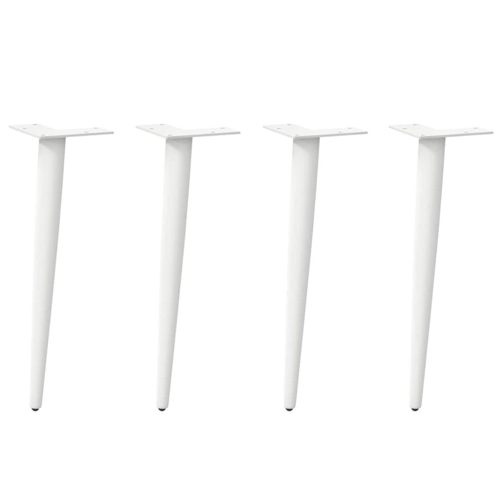 vidaXL Soffbordsben koniska 4 st vita 30-31 cm stål