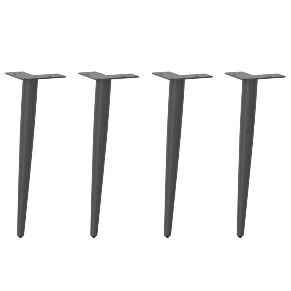 vidaXL Soffbordsben koniska 4 st antracit 30-31 cm stål