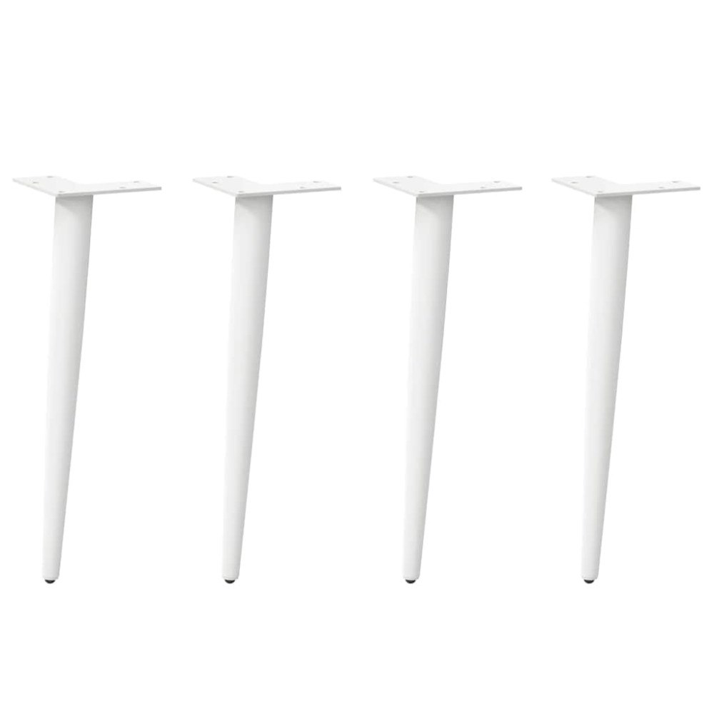vidaXL Soffbordsben koniska 4 st vita 42-43 cm stål