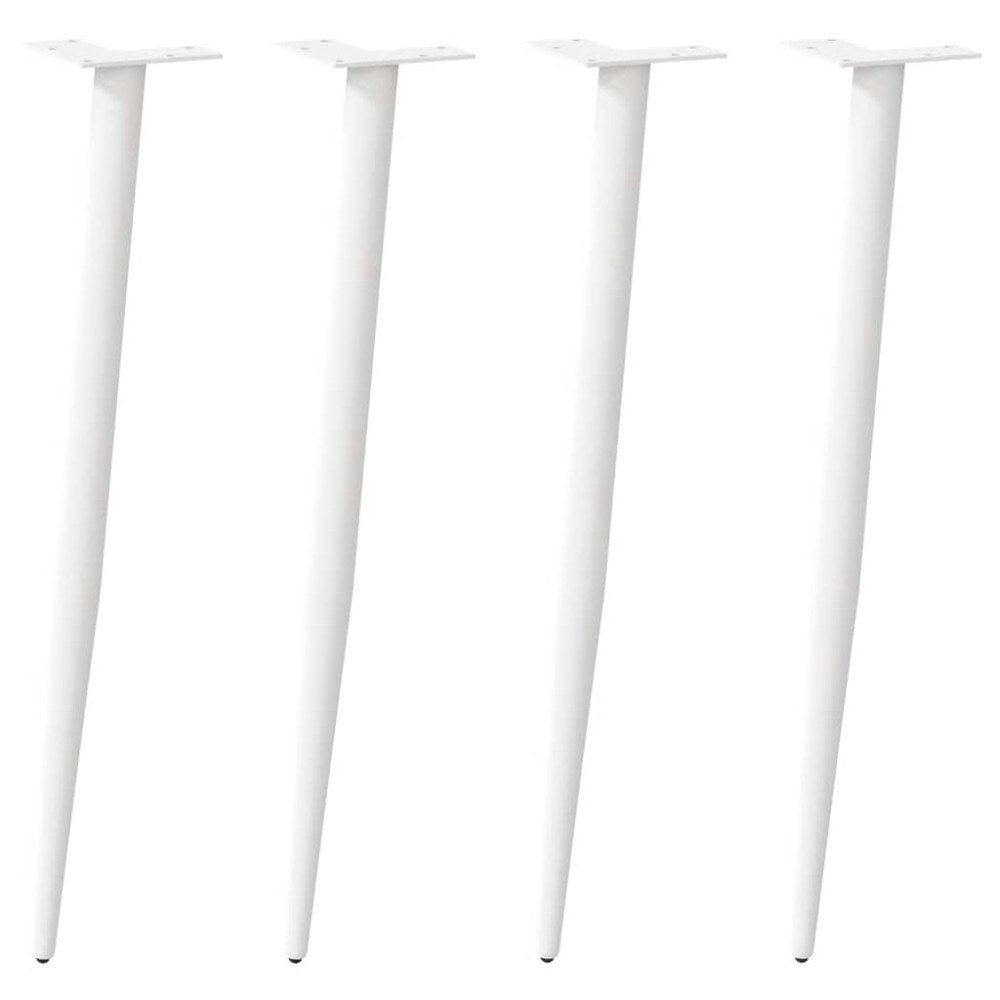 vidaXL Konsolbordsben koniska 4 st vita 72-73 cm stål