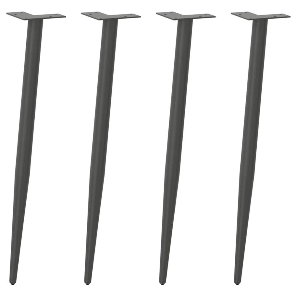 vidaXL Konsolbordsben konisk form 4 st antracit 72-73 cm stål