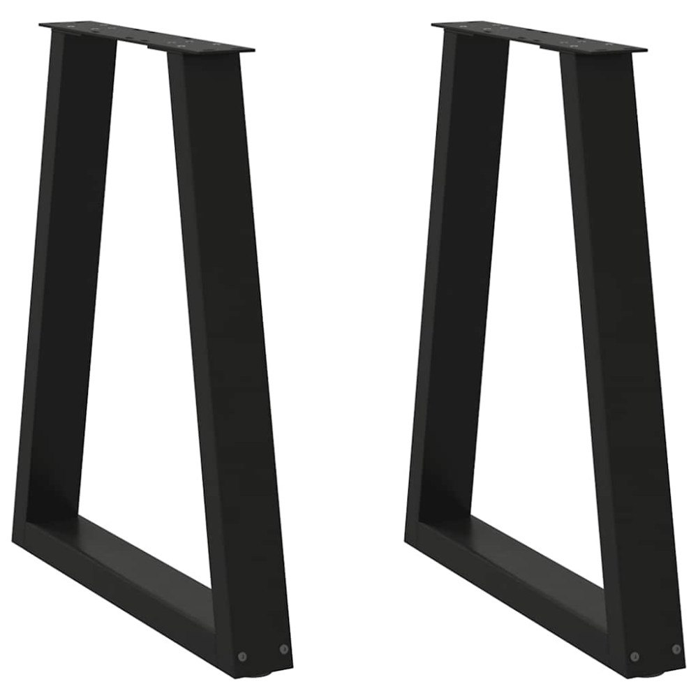 vidaXL Matbordsben V-formade 2 st svarta 50x(72-73) cm stål