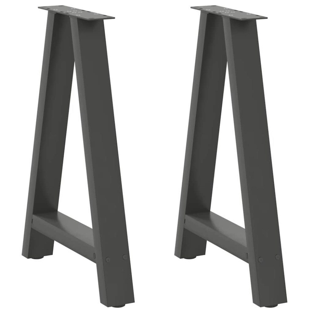 vidaXL Matbordsben A-formade 2 st antracit 50x(72-73) cm stål