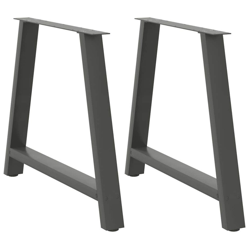 vidaXL Matbordsben A-formade 2 st antracit 90x(72-73) cm stål
