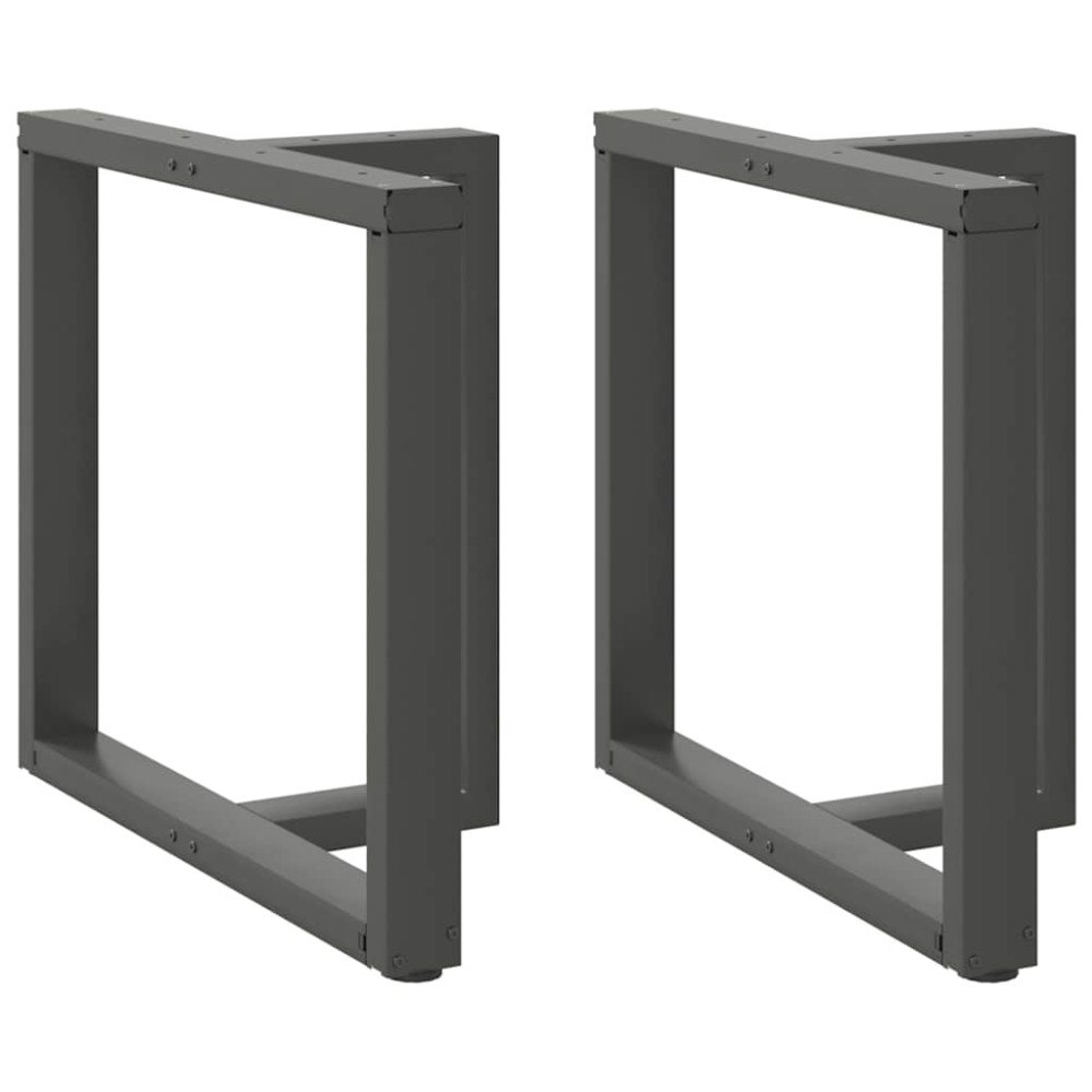 vidaXL Matbordsben T-formade 2 st antracit 70x35x(72-73) cm stål