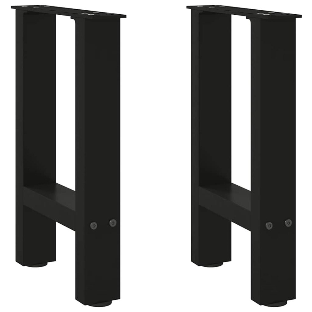 vidaXL Soffbordsben svarta 2 st 28x(42-43) cm stål