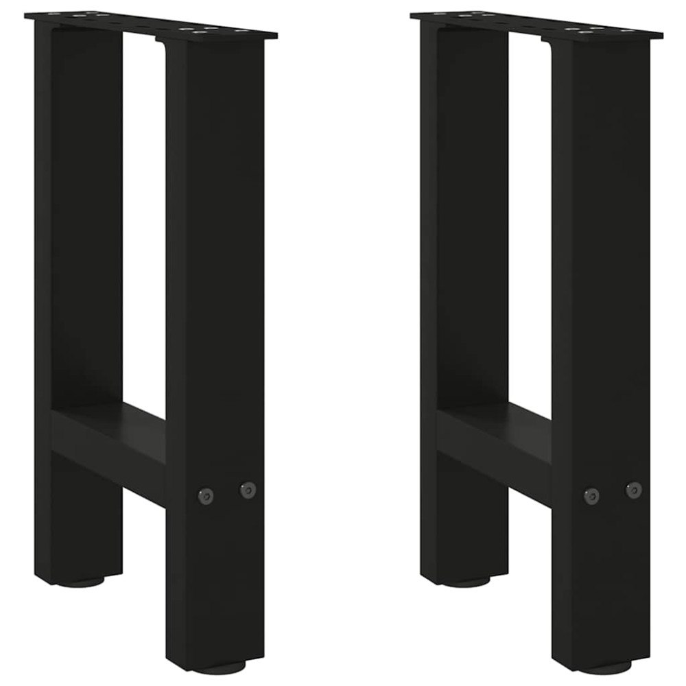vidaXL Soffbordsben svarta 2 st 38x(42-43) cm stål