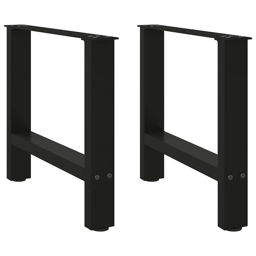 vidaXL Soffbordsben svarta 2 st 60x(42-43) cm stål