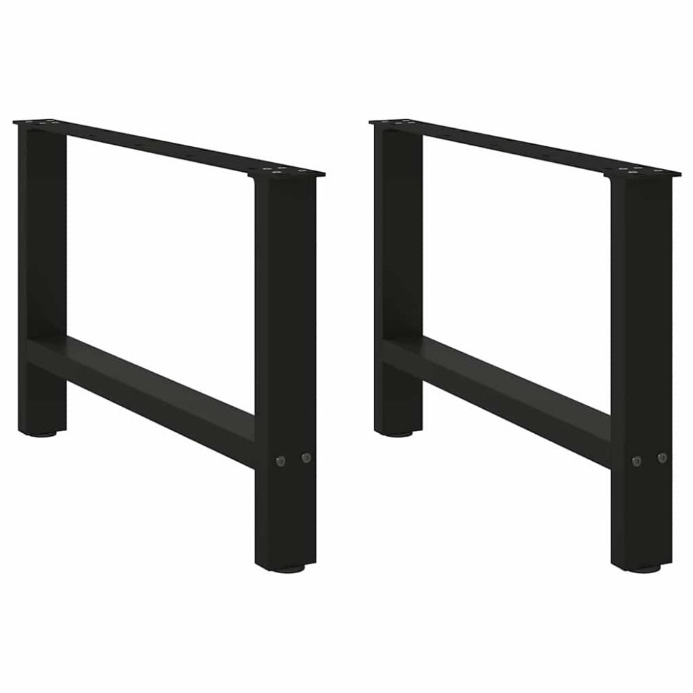vidaXL Soffbordsben svarta 2 st 70x(42-43) cm stål
