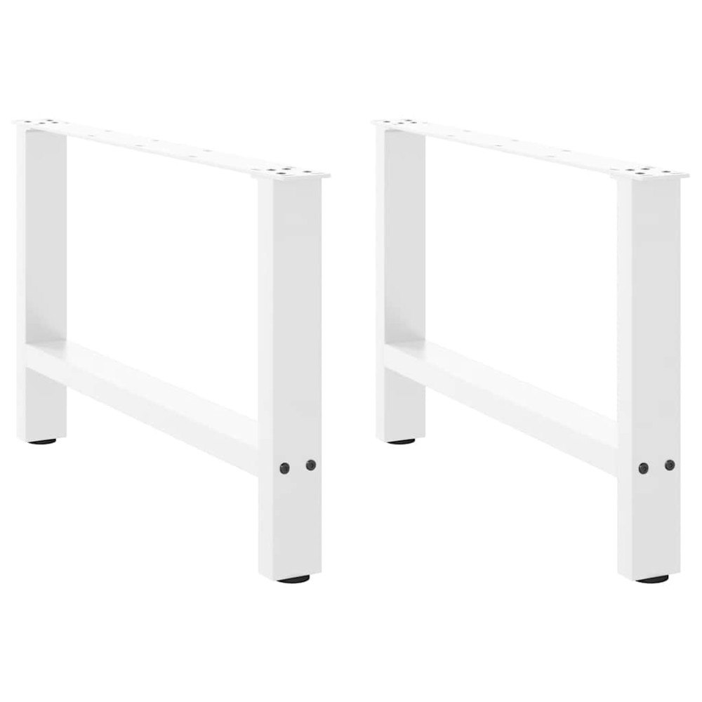 vidaXL Soffbordsben vita 2 st 70x(42-43) cm stål