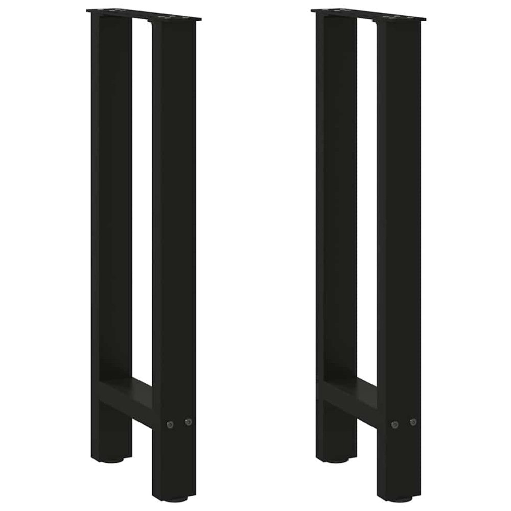 vidaXL Konsolbordsben svarta 2 st 38x(72-73) cm stål