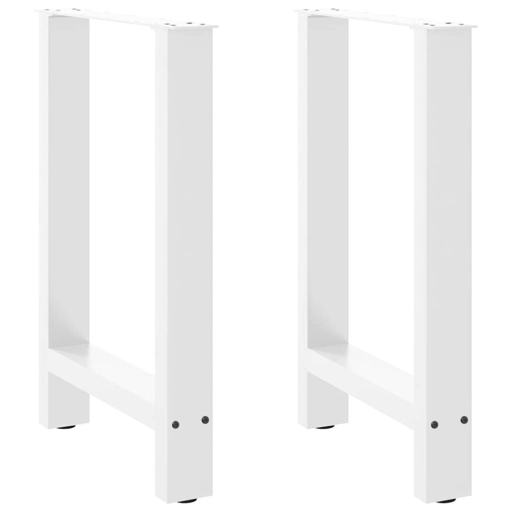 vidaXL Matbordsben vita 2 st 60x(72-73) cm stål
