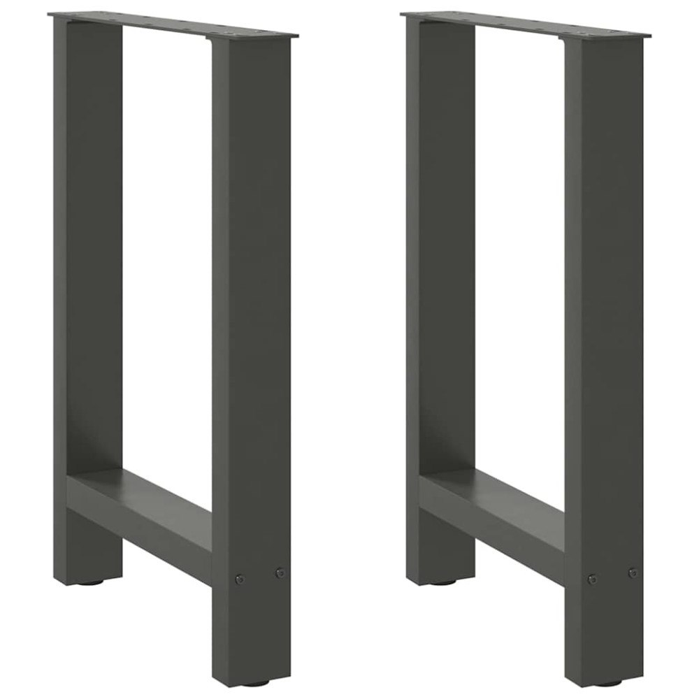 vidaXL Matbordsben antracit 2 st 60x(72-73) cm stål