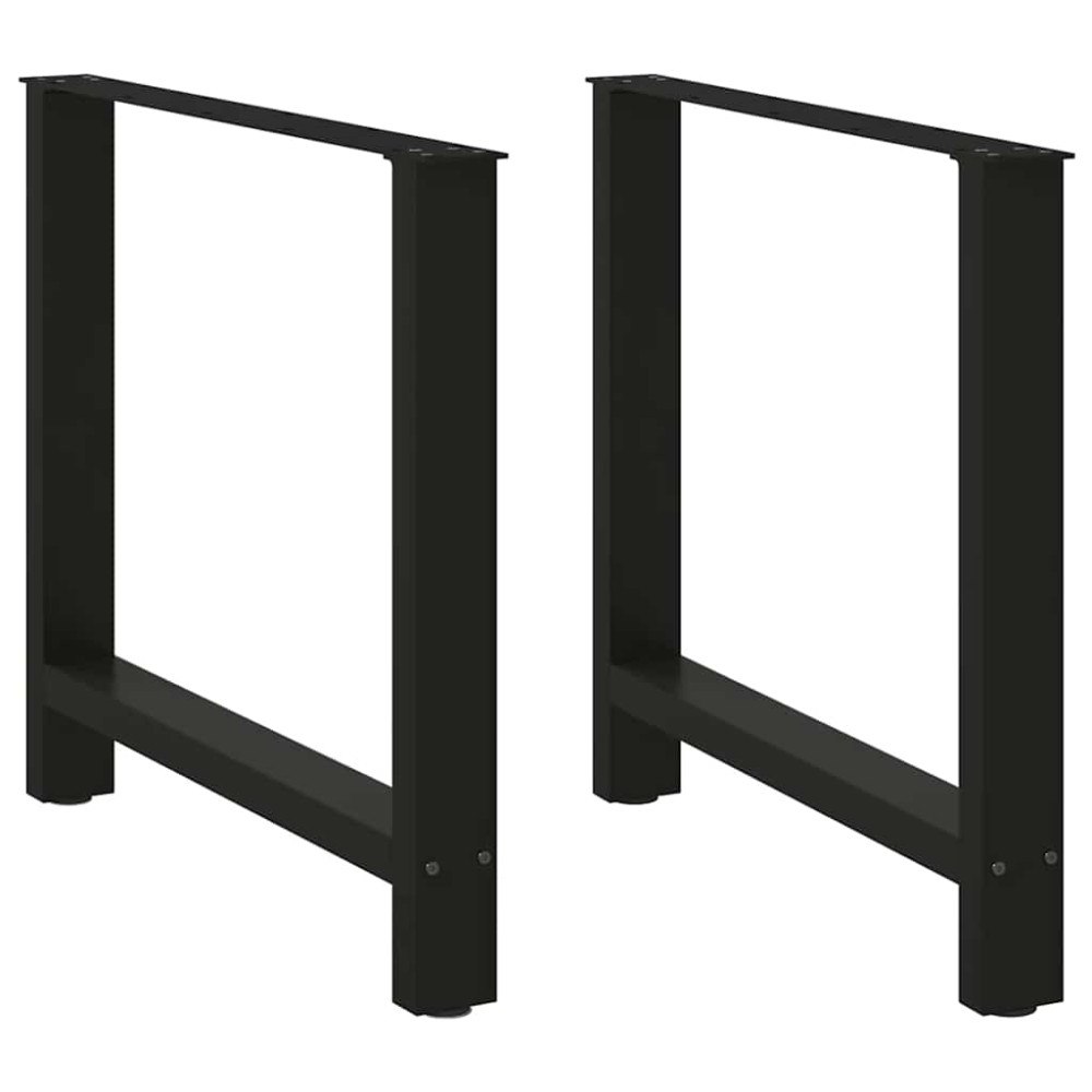 vidaXL Matbordsben svarta 2 st 80x(72-73) cm stål