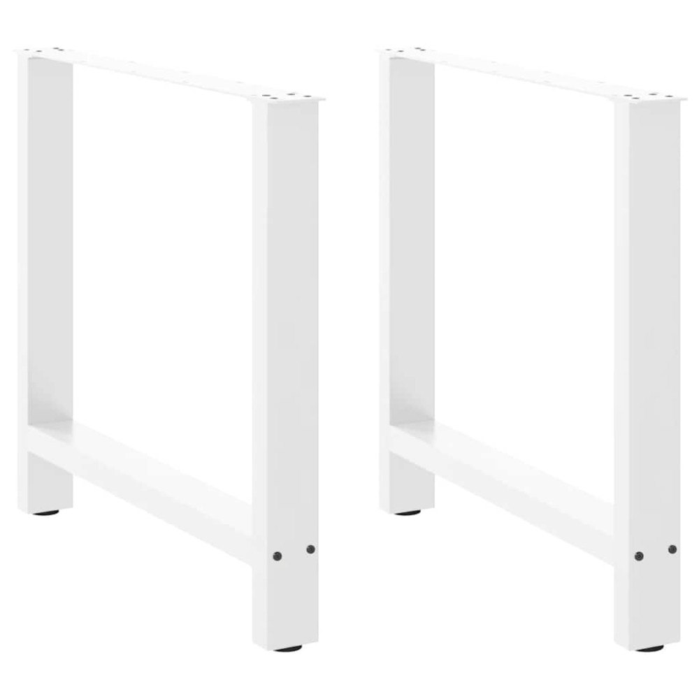 vidaXL Matbordsben vita 2 st 80x(72-73) cm stål