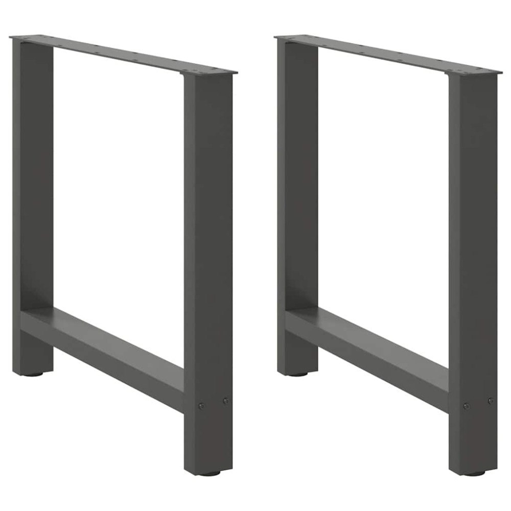 vidaXL Matbordsben antracit 2 st 80x(72-73) cm stål