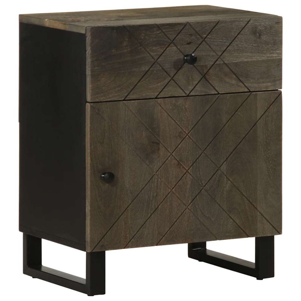 vidaXL Sängbord svart 50x33x60 cm massivt mangoträ