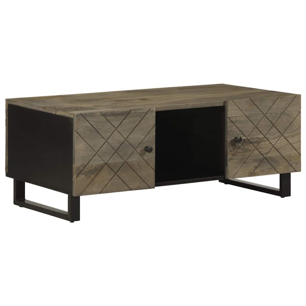 vidaXL Soffbord svart 100x54x40 cm massivt mangoträ