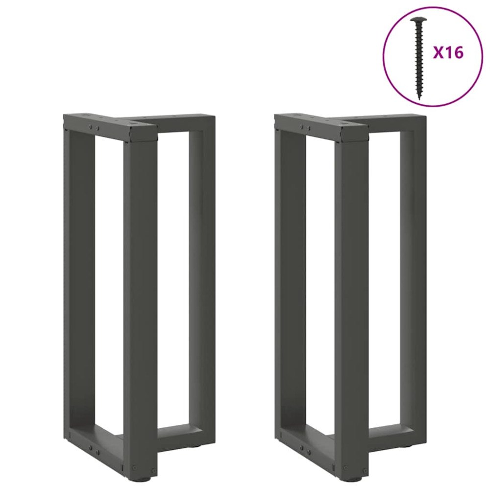 vidaXL Barbordsben T-formade 2 st antracit 40x35x(90-91) cm stål