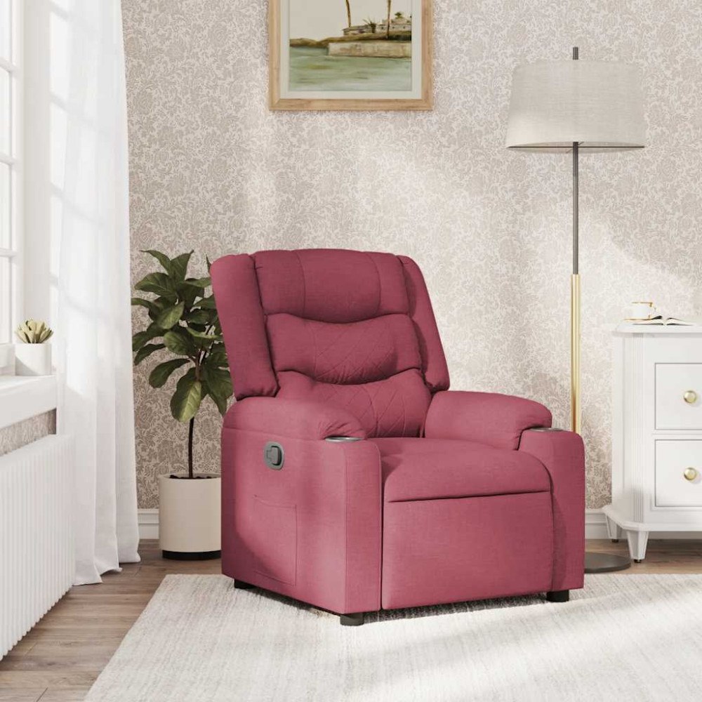 vidaXL Reclinerfåtölj vinröd tyg