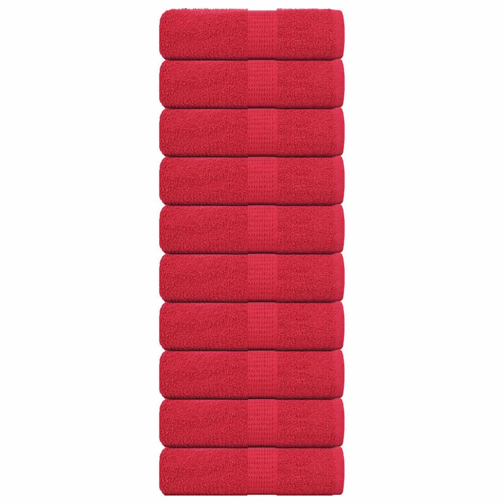 vidaXL Tvätthanddukar 10 st FROGN Röda 30x30 cm 100% Bomull